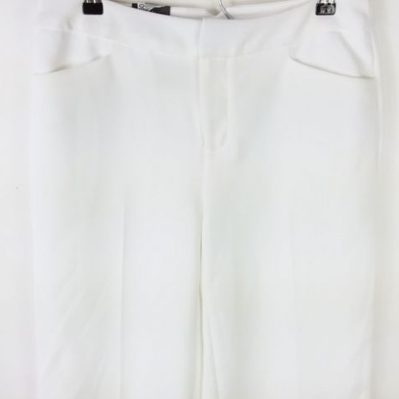 NWT! INC White Pants Wide Leg Regular Fit -23 - Picture 3 of 5